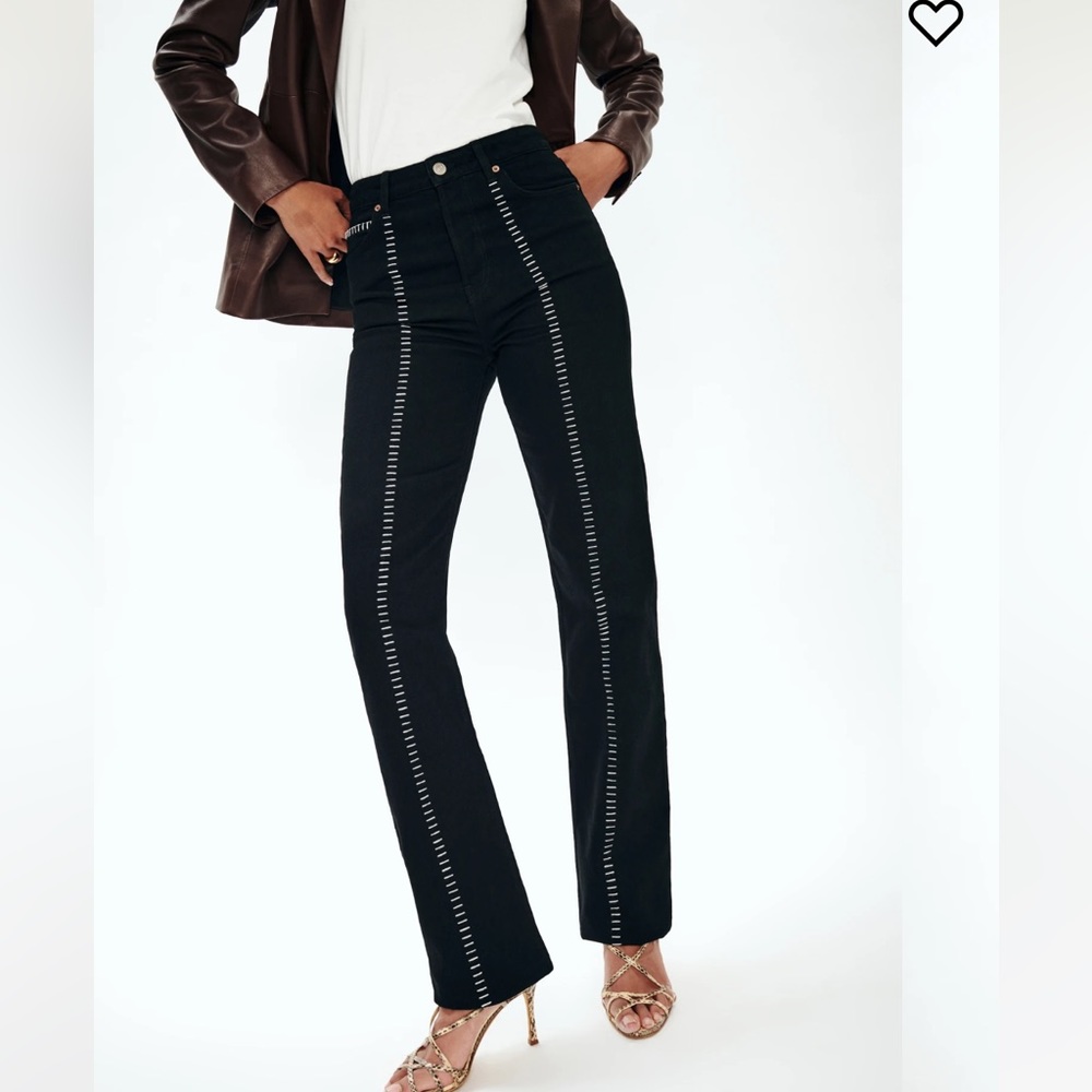 Cynthia High Rise Straight Long Jeans